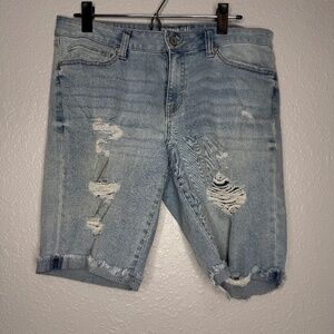 Rewash mid rise distressed denim‎ shorts